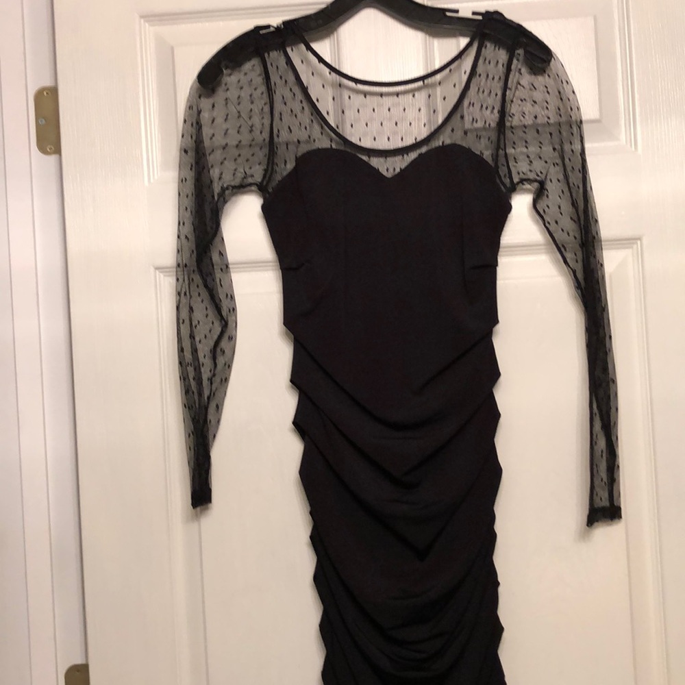 Express Sheer Sleeved Dress